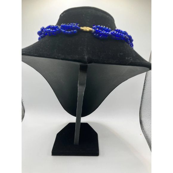 UNTREATED BLUE SODALITE NECKLACE NATURAL ROUND SHAPE FACETED BEADS! - Picture 4 of 4